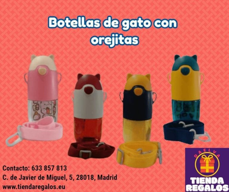 Botella de gato con orejitas