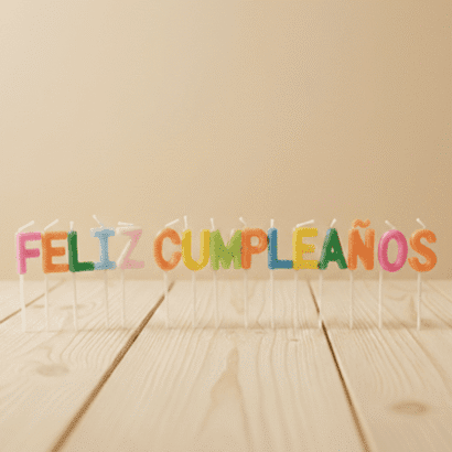 Velas de letras Feliz Cumpleaños