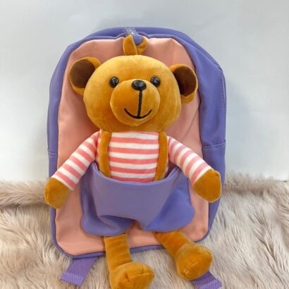 Mochila con peluche Rosa y Lila para niñas