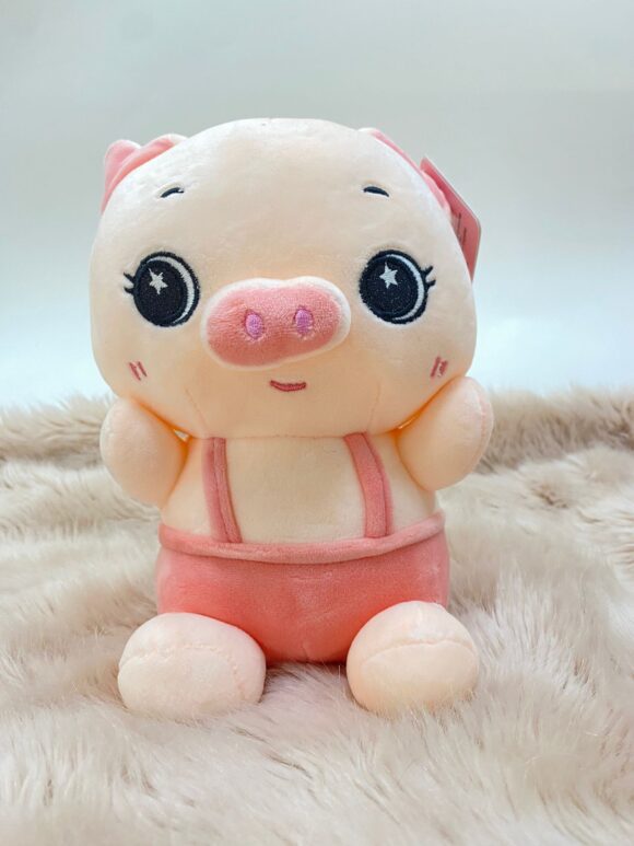 Peluche de cerdito rosa o azul