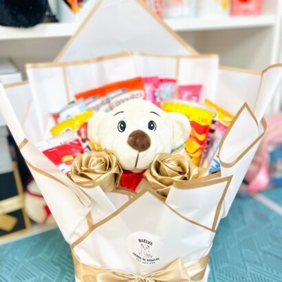 ramo de peluche y chuches