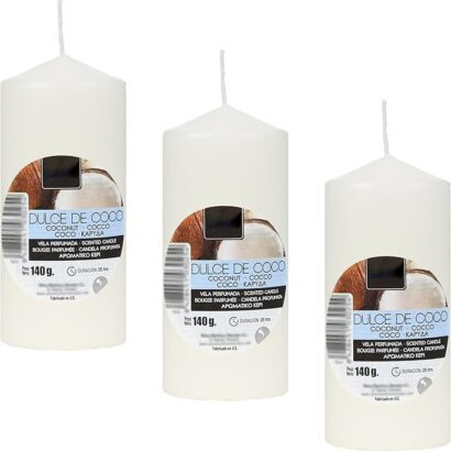 Velas Aromáticas de Dulce de Coco Lumar 240g – Ambiente Cálido y Fragancia Exótica