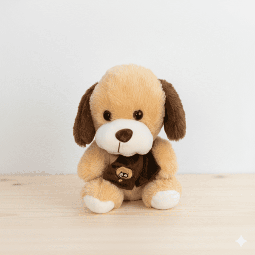 Peluche Perro Marrón con Bufanda