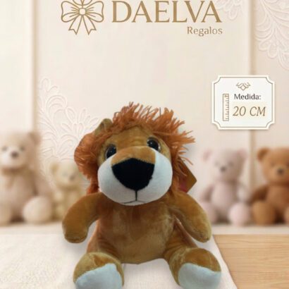 Peluche de León Suave con Melena Mullida y Lazo Dorado (Play by Play)
