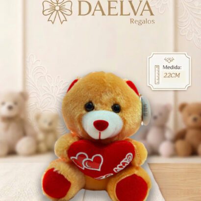 Peluche Oso de Amor Miel con Corazón "Te Amo"