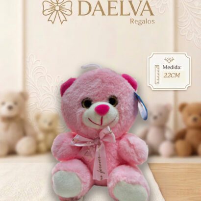 Peluche Oso Rosa Suave con Lazo