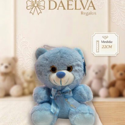 Peluche Oso Azul Celeste Suave con Lazo "Love You Forever"