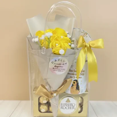 Bolsita de regalo flores amarillas