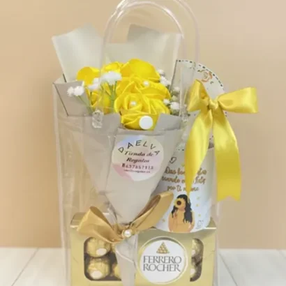 Bolsita de regalo flores amarillas