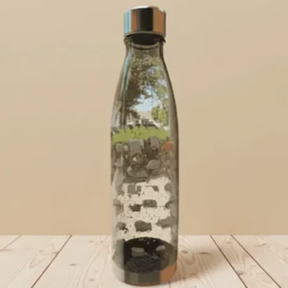 Botellas de colores estampadas de emojis