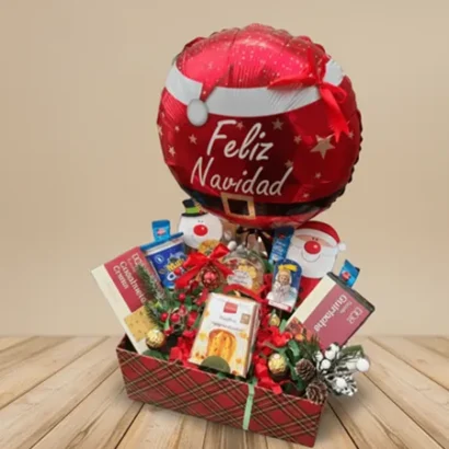 Cesta de Navidad con panettone y dulces
