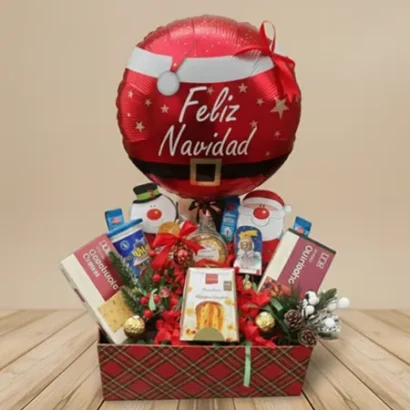 Cesta de Navidad con panettone y dulces