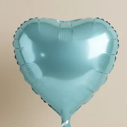 Globos de Corazón Celeste Metálico