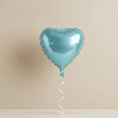 Globos de Corazón Celeste Metálico