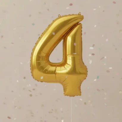 Globos números dorados brillantes