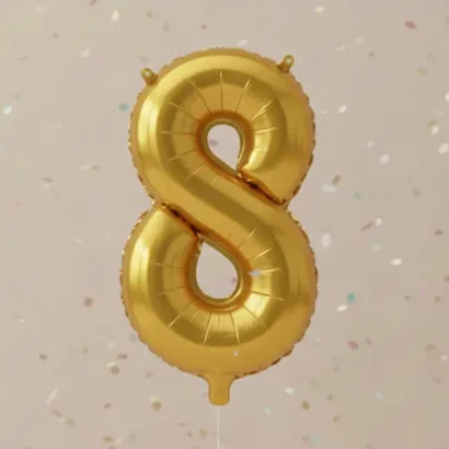 Globos números dorados brillantes