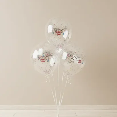 Globos transparentes feliz cumpleaños