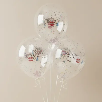 Globos transparentes feliz cumpleaños