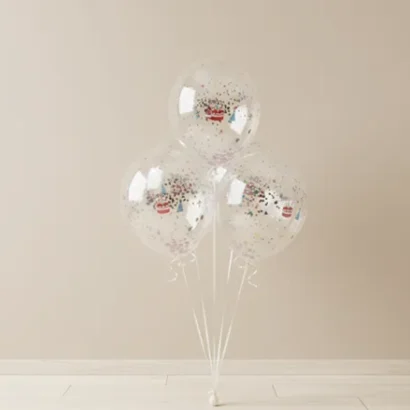 Globos transparentes feliz cumpleaños