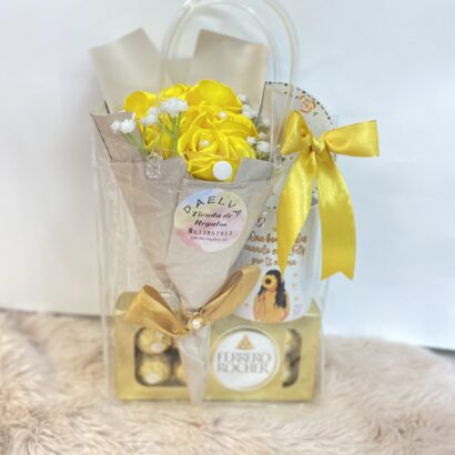 Bolsita de regalo flores amarillas