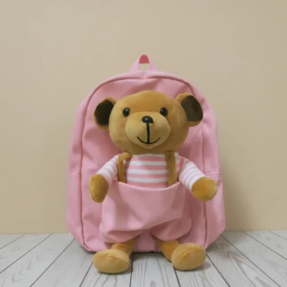 Mochila con peluche Rosa y Lila para niñas