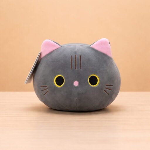 Peluche Gatos Gris y Blanco