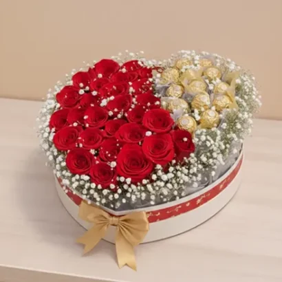 Ramo de Rosas naturales+ Bombones Ferrero Rocher