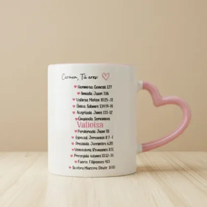 Taza mujer valiosa con mensaje inspirador