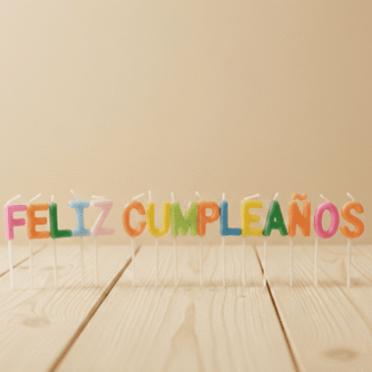 Velas de letras Feliz Cumpleaños