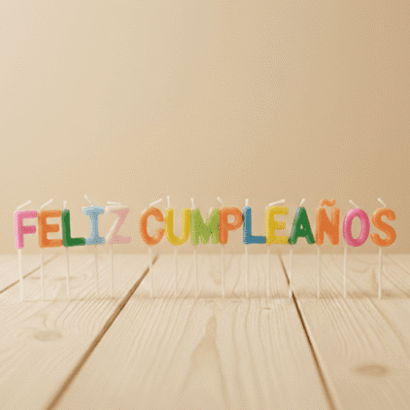 Velas de letras Feliz Cumpleaños
