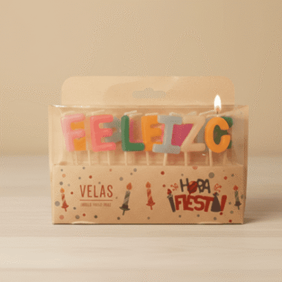 Velas de letras Feliz Cumpleaños