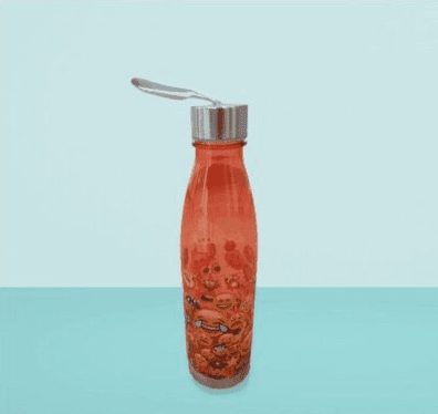 Botellas de colores estampadas de emojis