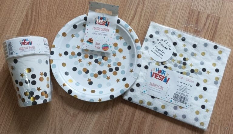 Conjuntos de vaso plato y servilleta
