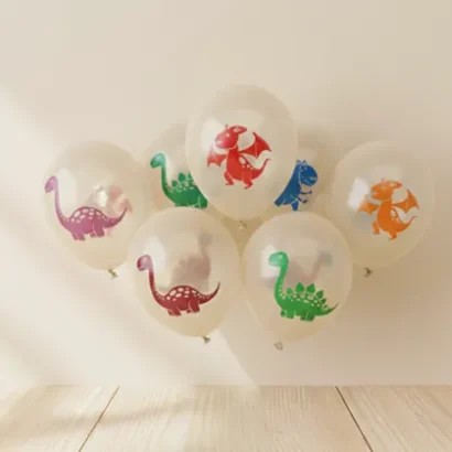 globos transparentes dinosaurios fiesta