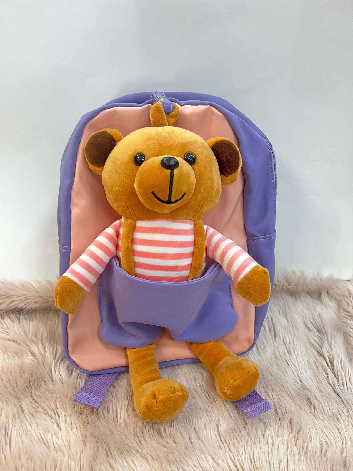 Mochila con peluche Rosa y Lila para niñas