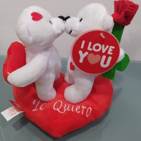 Ositos blancos de peluche con mensaje de amor