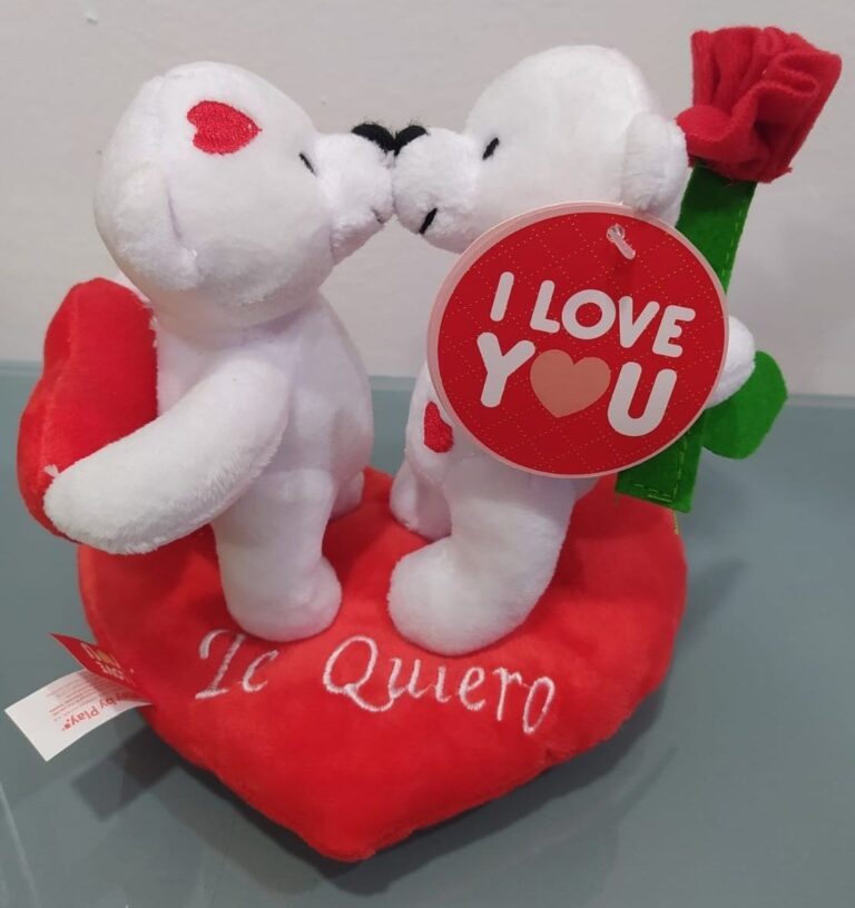 Ositos blancos de peluche con mensaje de amor
