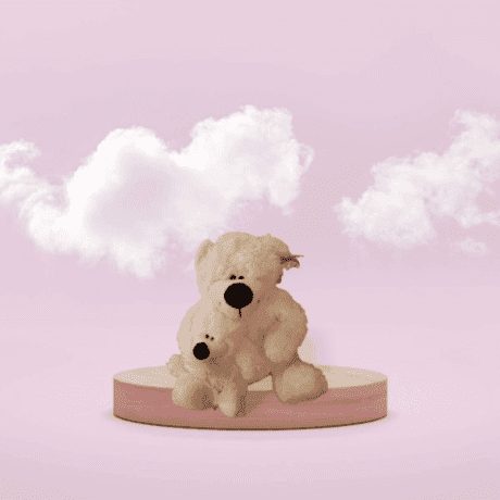 Peluche de pareja de osos blancos
