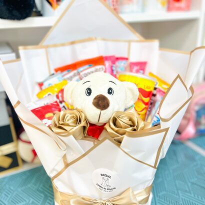 ramo de peluche y chuches
