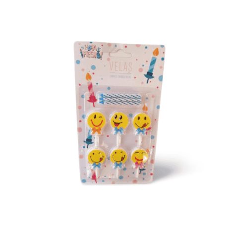 Velas de emoticonos divertidas para decoración