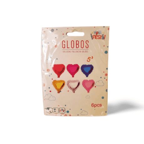 Set globos de corazones en diferentes colores.
