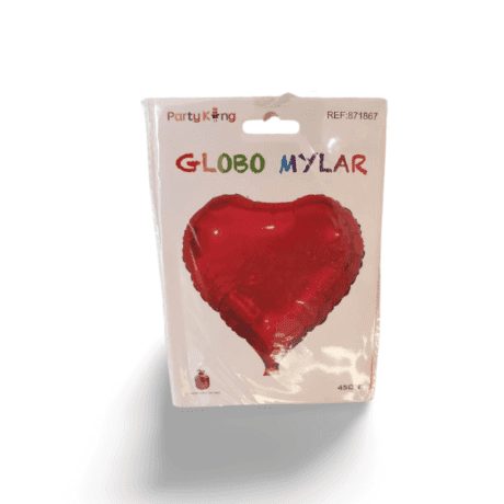 Globo de corazón metálico mediano rojo