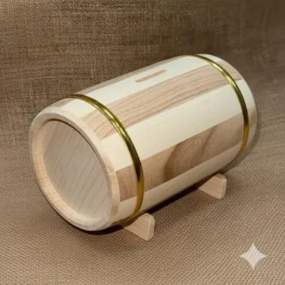 Hucha de barril de madera regalo