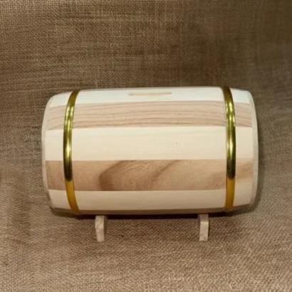 Hucha de barril de madera regalo