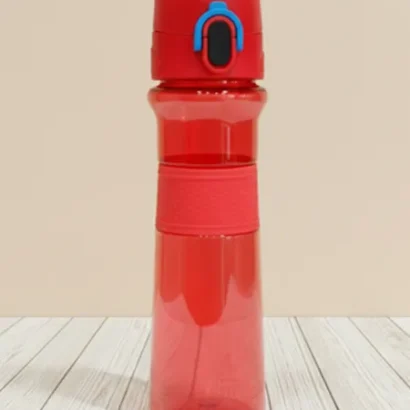 botella roja transparente reutilizable