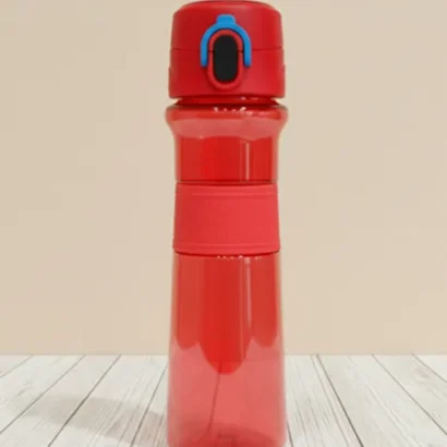 botella roja transparente reutilizable