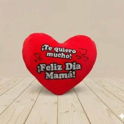 cojín de peluche corazón mamá