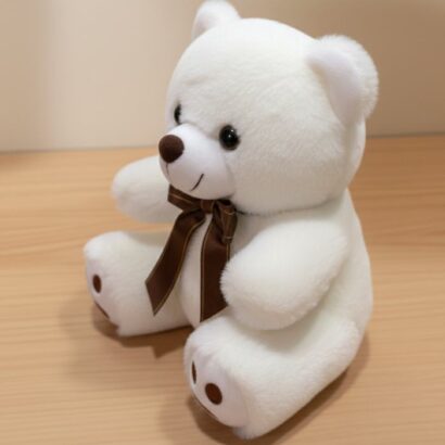 osito de peluche blanco con lazo