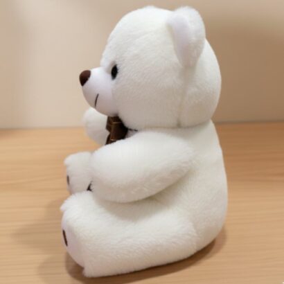 osito de peluche blanco con lazo