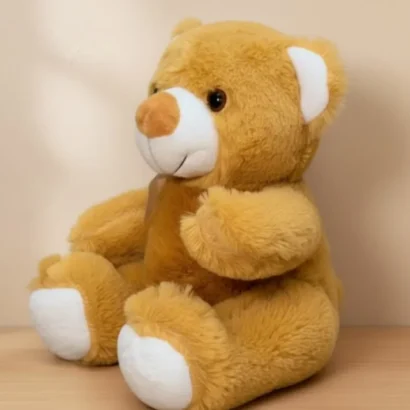 osito de peluche suave y esponjoso con lazo marrón